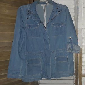 Chico's Denim Shacket, Roll Tab Sleeve